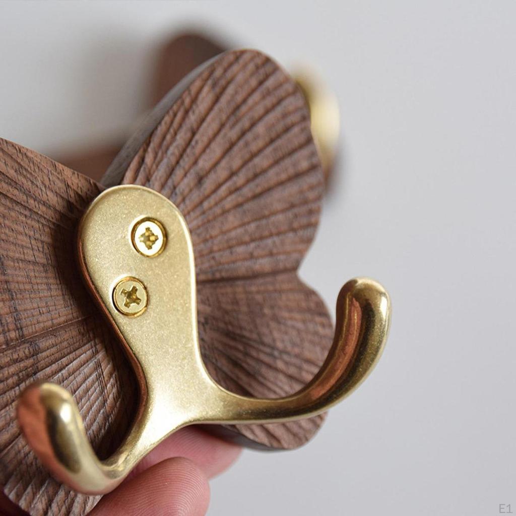 2 Wooden Butterfly Wall Hooks for Keys And Coats - Home Bathroom Accessories