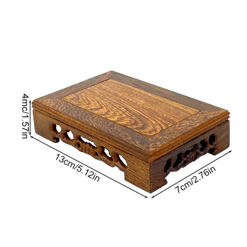1pc Vintage-Style Storage Shelf Handmade Wood Teapot Stand Base Wooden Display Trays Miniatures Base