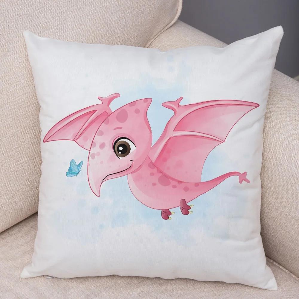 Чехол для подушки с изображением динозавра юрского периода, украшение, симпатичное животное, мягкая наволочка для детской комнаты, дивана, дома, автомобиля