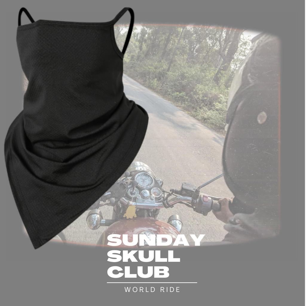 Sunday Skull Club Motorcycle Face Neck Cover, Gaiter, For All Seasons, Ear Hook,