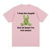 Я могу быть глупым, но, по крайней мере, я не умный лягушка, забавные футболки с мемами, мужские и женские повседневные модные хлопковые футболки большого размера с круглым вырезом, топы