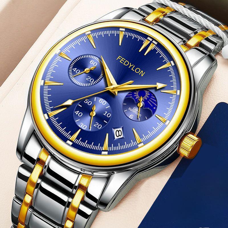 Мужские часы высокого класса полностью автоматические немеханические часы бренд стальной ремень бизнес водонепроницаемые кварцевые мужские