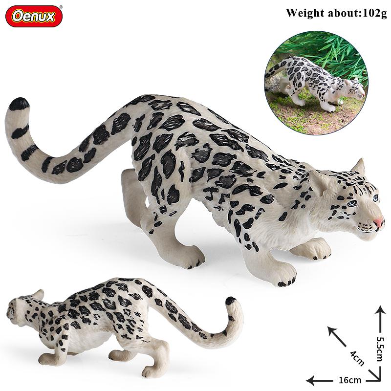 Oenux African Wild Animals Simulation Savage Cheetah Snow Leopard Jaguar Action Figure Figurines PVC Model Educational Kid Toys