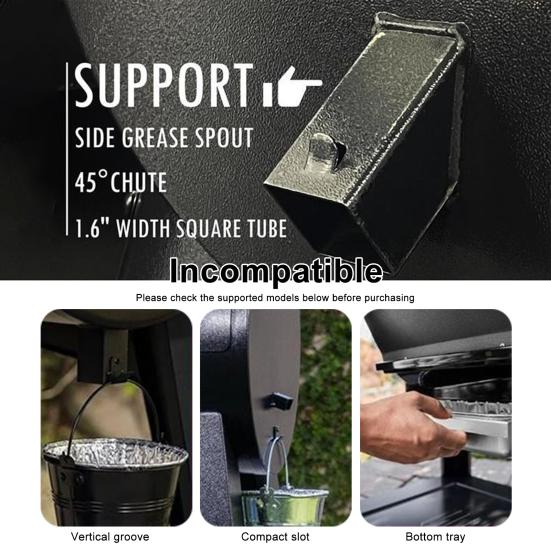 Oil Drop Barrel for Pellet Grill Large Capacity Tin Foil Bucket Leak-Proof Camping Trip Grease Trap for Outdoor Cooking And Camping