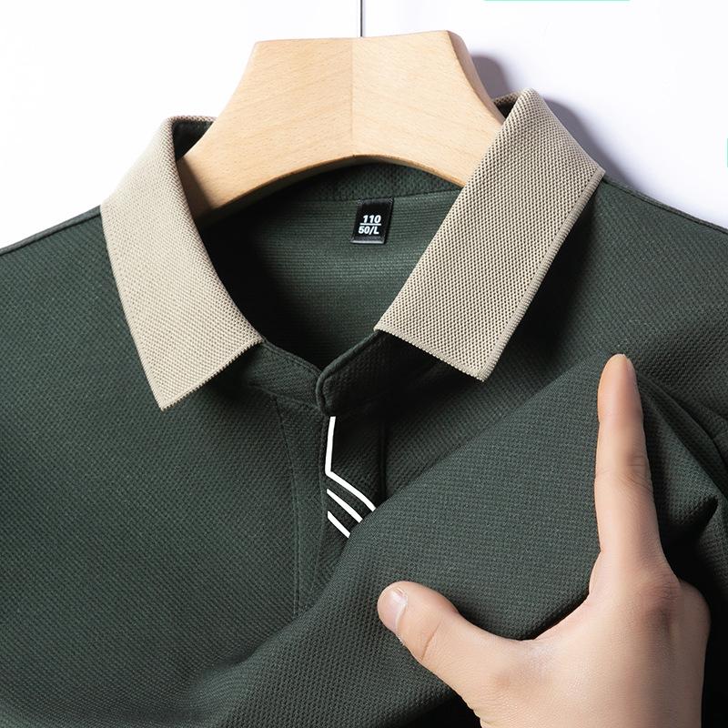 Мужская однотонная повседневная модная футболка-поло с коротким рукавом, летний удобный топ для бизнеса и отдыха