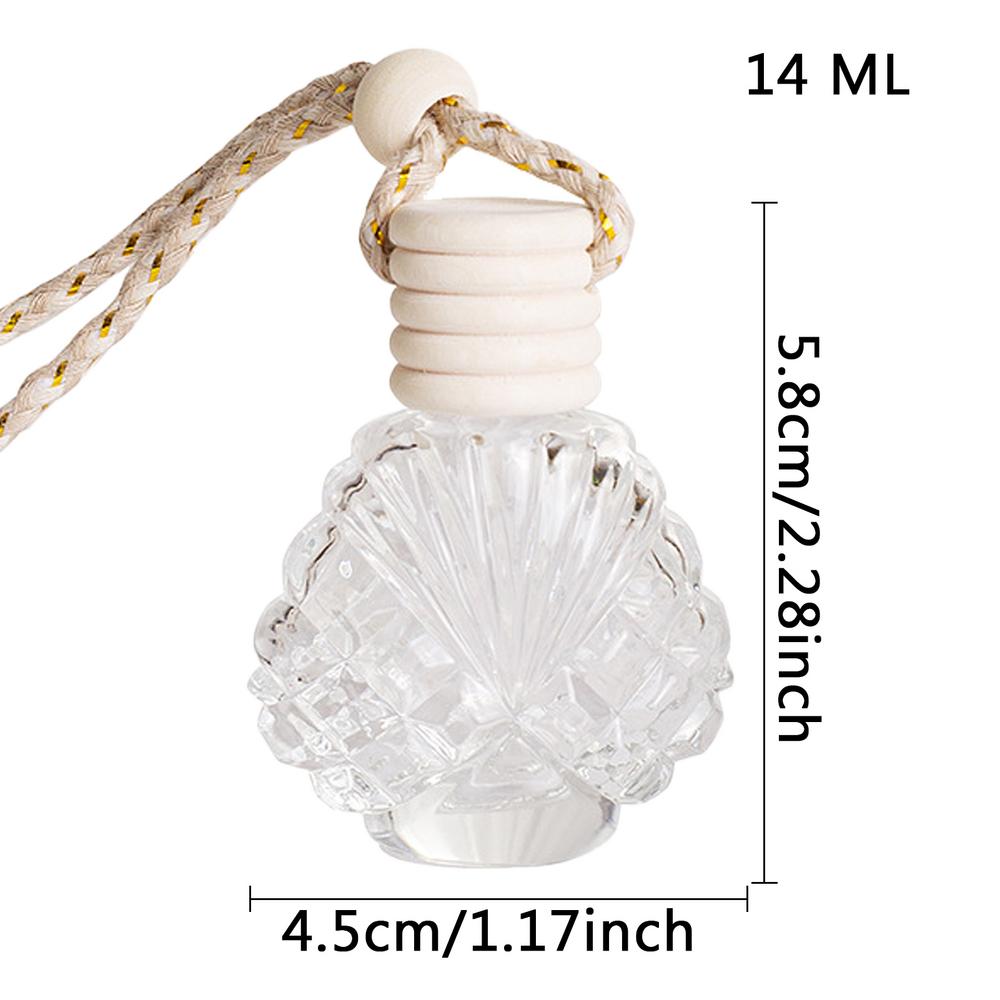 1PCS Car Hanging Glass Bottle Air Freshener Empty Bottle Aromatherapy Pendant Diffuser Car Decoration Aromatherapy Ornament 10ML