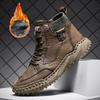 Кожаные ботинки для мужчин Модные мужские ботинки Хлопковые кроссовки Спортивная обувь Ретро обувь на шнуровке Мужские нескользящие ботинки для инструментов Тренд Zapatillas Hombre