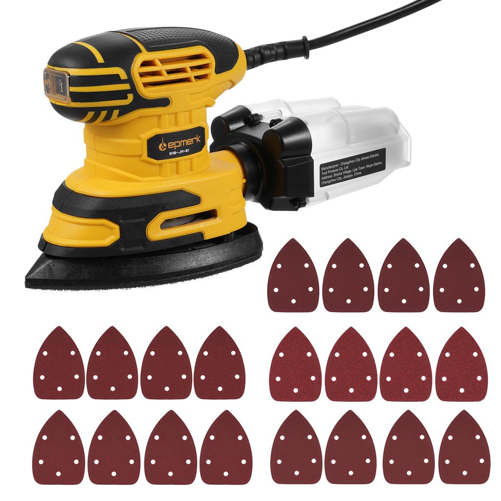 Detail Sander 13,000 OPM Compact Electric Sander with Dust Collector 220W 1.6Amp Power Sander with