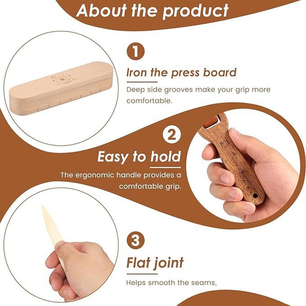 Деревянный портновский хлопун для глажки и квилтинга, Инструмент для шитья LINXIAO для разглаживания тканей, Шитье и точечная глажка Натуральный