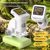 Kids Adjustable Stand Digital Microscope With LCD Screen Built In Light Source Memory Card Slot For Outdoor Indoor Use