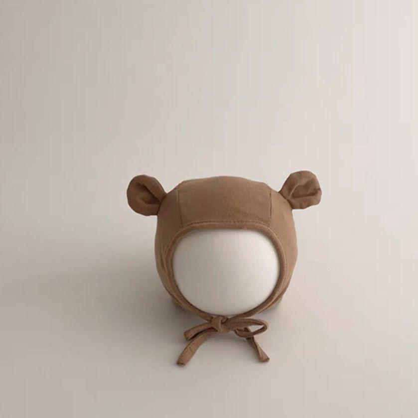 Новорожденный хлопковый пуловер-шапка с защитой ушей и шнуровкой - Милый и очаровательный для весны и осени