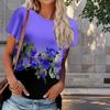 Женская летняя футболка с цветочным принтом в стиле ретро, футболки с коротким рукавом, повседневные топы с принтом