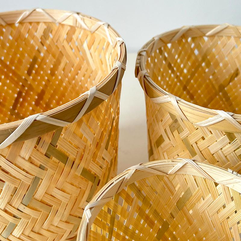 1 шт. Подарочная упаковка, современная корзина для хранения, простая бамбуковая плетеная подарочная упаковка, цилиндрическое ведро, цветочная корзина