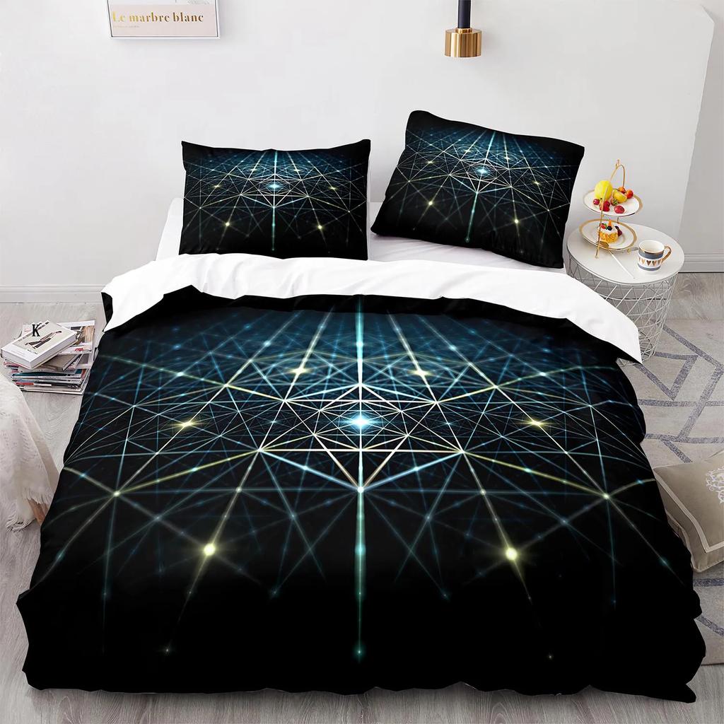 Geometry Line Duvet Cover Colorful Pattern for Children Teens Boys Adult Abstract Art Quilt Cover for Bedroom Decorations Queen