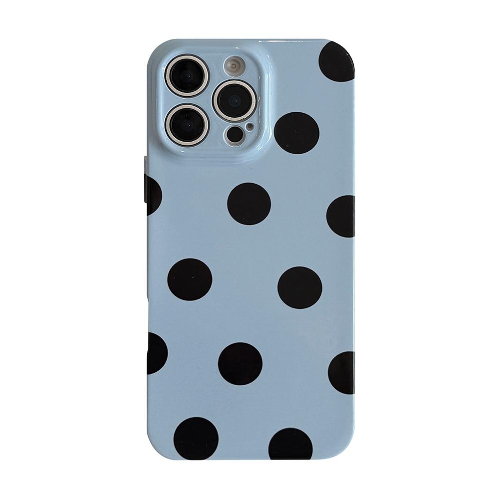 Корейский INS Белый Черный Горошек Чехол для Телефона для iPhone 17 16 15 Pro 14 13 Pro Max Модный Ударопрочный Милый Простой Мягкий Чехол-Крышка