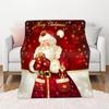 3D Christmas Santa Claus Theme Flannel Throw Blanket Soft Lightweight Warm for Living Room Bedroom Bed Sofa Couch Kids Adults Gifts