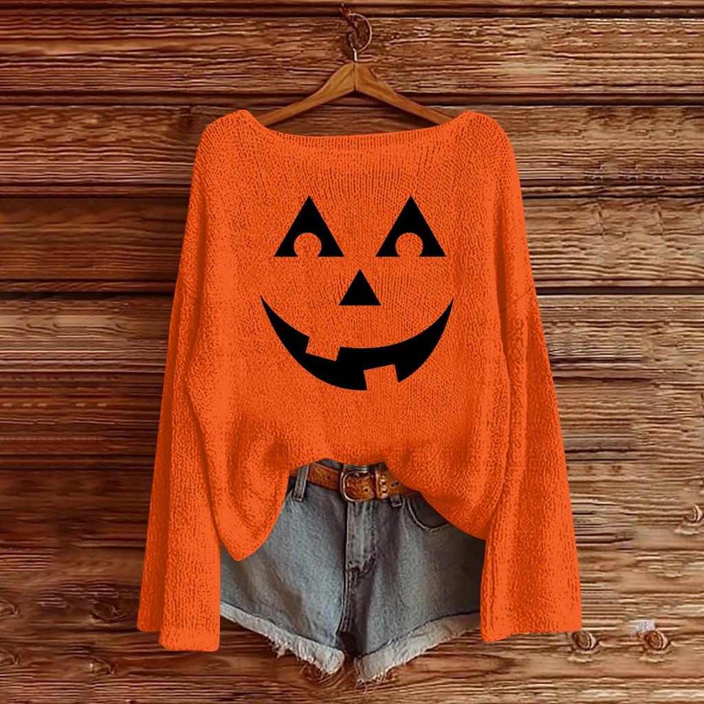 Halloween Sweatshirts For Children Boys And Girls Knit Sweater Cute Shirt Fall Crewneck Pullover Tops