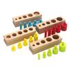 Colorful Wooden Cylinder Blocks for Early Education: Montessori Fine Motor Training Toys for Kindergarten