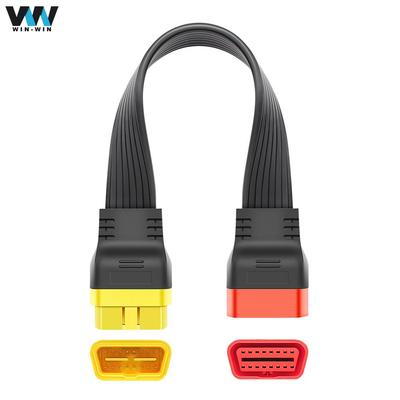 16-контактный штекерный и 16-контактный женский удлинительный кабель OBD OBDII Wotk OBDII бензиновый дизельный диагностический инструмент OBD2 плоский 36 см 24awg разъем