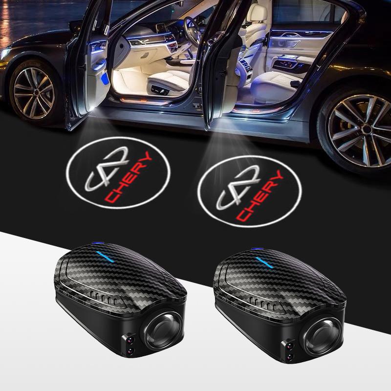2 шт. USB-перезаряжаемые светодиодные лампы-проекторы для дверей автомобиля, приветственные огни для серии Chery Arrizo Tiggo 7 4 3 5 Pro 8 Plus PP9