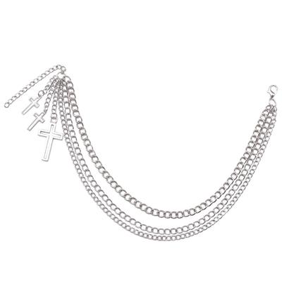 Стильная цепочка для обуви с перекрещенной подвеской, металлическая многослойная цепочка для ботинок и повседневной обуви, унисекс, шарм для обуви для взрослых