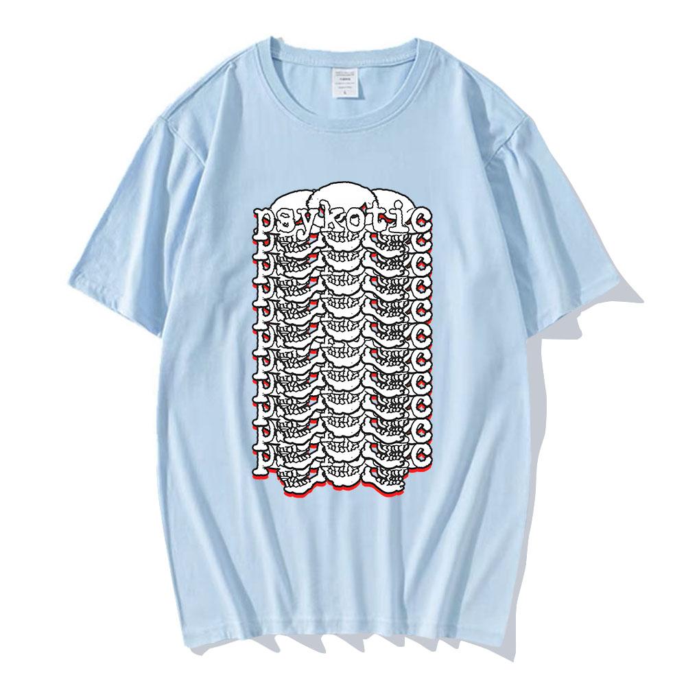 OsamaSon Psykotic Red Logo Tshirts Unisex Streetwear Hip Hop Fashion Short Sleeve Loose Male Tshirt Graphic Print T Shirt Unisexs