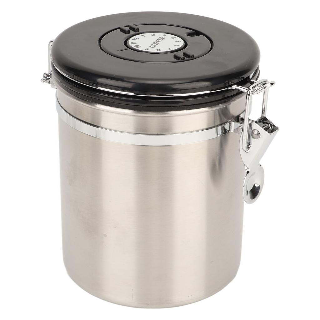 Airtight Stainless Steel Coffee Bean Container Coffee Canister Kitchen Food Storage Container with