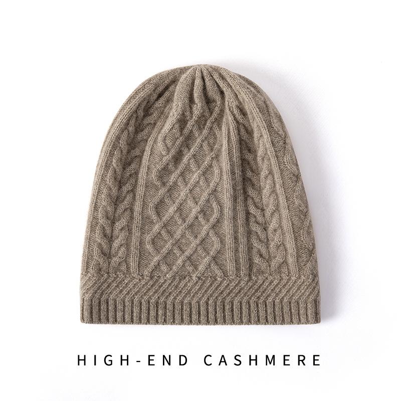 Кашемировая шапка Осень и Зима Новая Мужская и Женская Повседневная Шапка-ушанка Кабель Модная Вязаная Шапка-балаклава