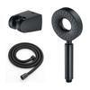 Bathroom Black Handheld Rainfall Pressurized Shower Set with Hose and Bracket