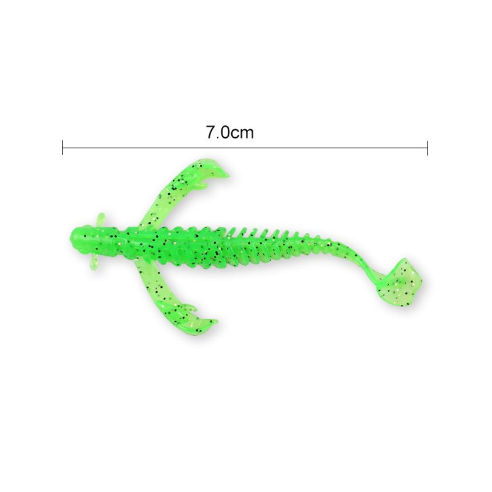 8Pcs Ribbed Body Soft Fishing Lure Lifelike Fishing Bait Premium T Tail Swimbait Trout Fishing