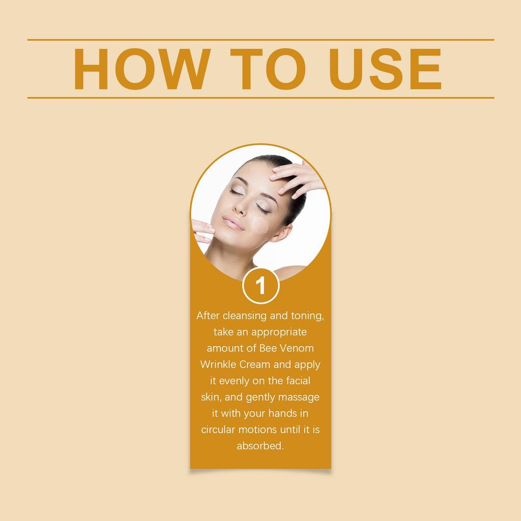 OUHOE Bee Venom Facial Care Cream Gentle Moisturizing Brightening Skin Delicate Skin Rejuvenation Softening Skin Care Cream