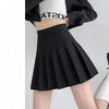 Pleated Skirt with Pockets, Summer Petite Elastic High Waisted Elastic Short Skirt, Women's Chubby Mm, Plus Size Slimming Half Body Skirt, Black