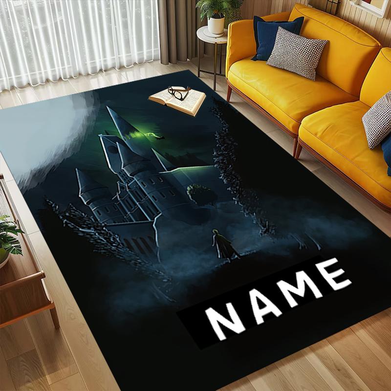 Custom Name Owl Art Living Room Non-Slip Area Rug Soft Carpet for Bedroom Kids Playroom Sofa Office Home Decor Doormat