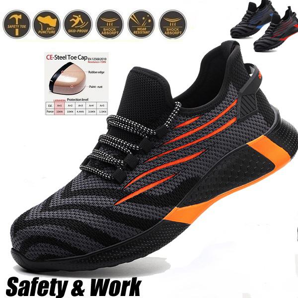 Fashion Breathable Safety Shoes Anti-smashing Anti-puncture Lightweight Safety Work Shoes for Men Women Plus Size 35-50