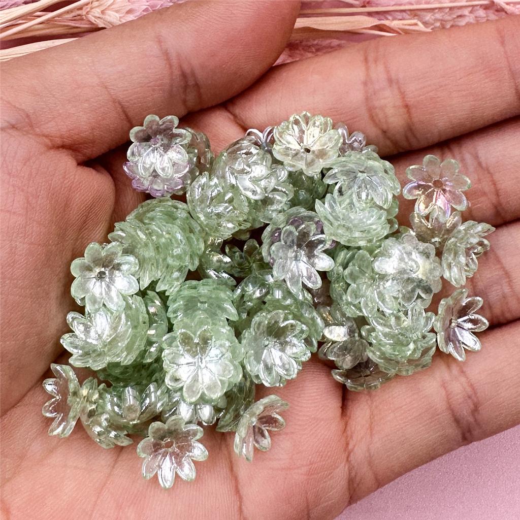 100pcs 9.5mm Fashion Acrylic Flower Beads For Bracelet Necklace Making DIY Jewelry Accessories