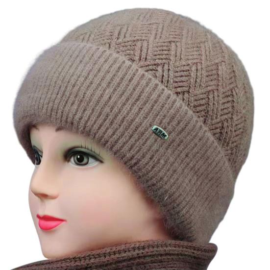 Зимняя шерстяная шапка для пожилых людей среднего возраста, утолщенная шапка-бини с флисовой подкладкой для мамы, теплая вязаная шапка для бабушки