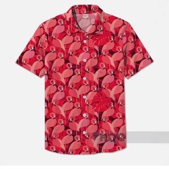 TEMU1116 European and American new fashion trend versatile men's Hawaiian shirt casual 1D printing short sleeve