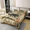 Пододеяльник Farmhouse Hunting Bear King Декор для дома у озера Одеяло Лесной Озеро Весло Постельное белье Олень Лось Дикая природа Комплект постельного белья