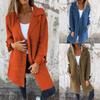 Autumn Winter Women's Clothes Trench Casual Solid Long Sleeve Outerwears Vintage Lapel Mid Length Coats Oversized Lady Jackets