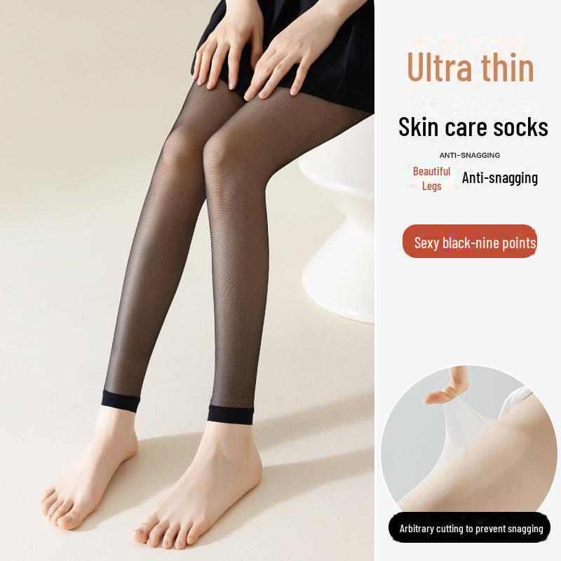 Женские прочные прозрачные колготки большого размера с открытым носком и защитой от зацепов — летний стиль, без заниженной резинки, телесного цвета.