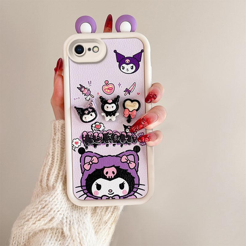 KEYSION Чехол с милым 3D-мультяшным ушком для iPhone SE 2020 2022 с браслетом, силиконовый противоударный чехол для iPhone 8 7 6s Plus