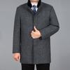 Winter Wool Coat Men Autumn Fashion Wool Blend Jacket Pea Coat Rabbit Fur Male Long Trench Coat