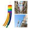 Rainbow Column Windsock Flag Parade Garden Decorative Flag with Rainbow Long Tails