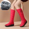 Warm Fur Women's High Snow Boots Plush Winter Mother Shoes Waterproof Fashion Casual Wedge Knee High Boot Large Size