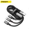 Pinsheng Three In One Flash Charging 66W Woven Charging Cable Fast Charging One Pull Three Data Cable 6A Suitable for Apple Android