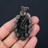 Черный Турмалин Драгоценный Камень Медная Проволока Обернуть Кулон Ручной Работы Подарок Ювелирных Изделий