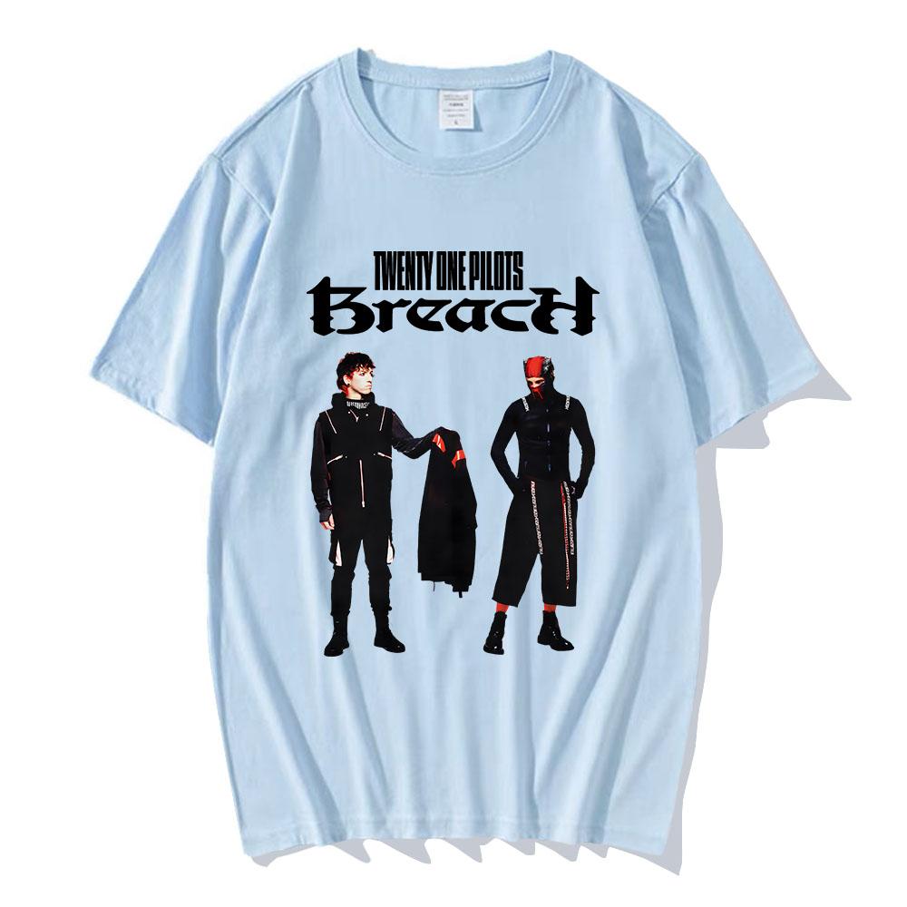 ФУТБОЛКА BREACH Футболки с графикой группы Twenty One Pilots Летние хлопковые хип-хоп унисекс уличная одежда с коротким рукавом мужская футболка с принтом
