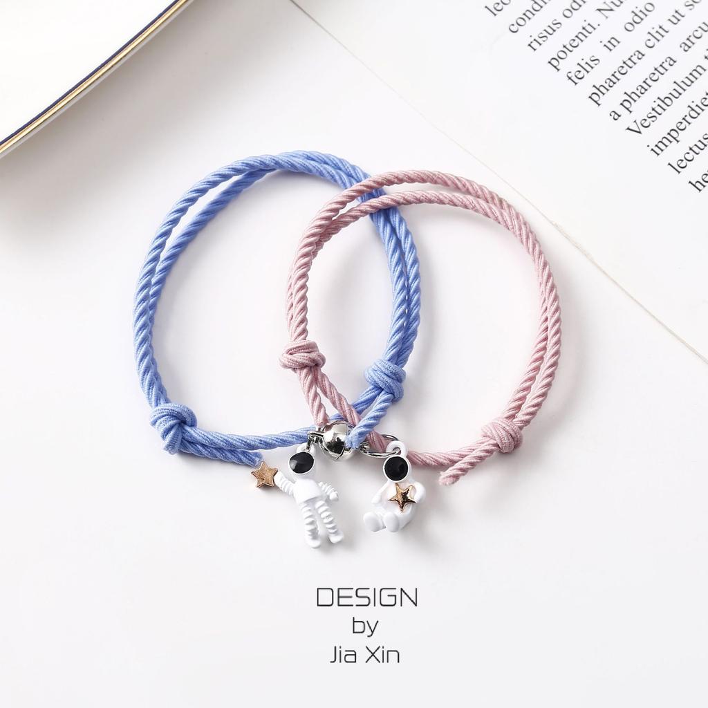 2 шт., браслет со звездами астронавта для женщин, влюбленных, пара, магнит, подвеска, женские и мужские парные украшения для дружбы