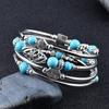 Beautiful Ethnic Hypoallergenic Female Bangle Turquoise Beads Wrap Bracelet Fashion Jewelry