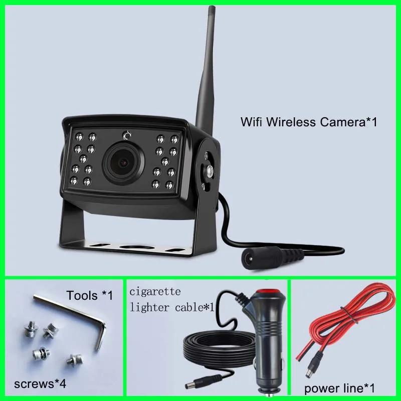 Беспроводная камера заднего вида WiFi для грузовиков, автобусов, 12 В~24 В, автомобильная ИК-камера заднего вида с функцией ночного видения HD, подключение к телефонам Android и IOS